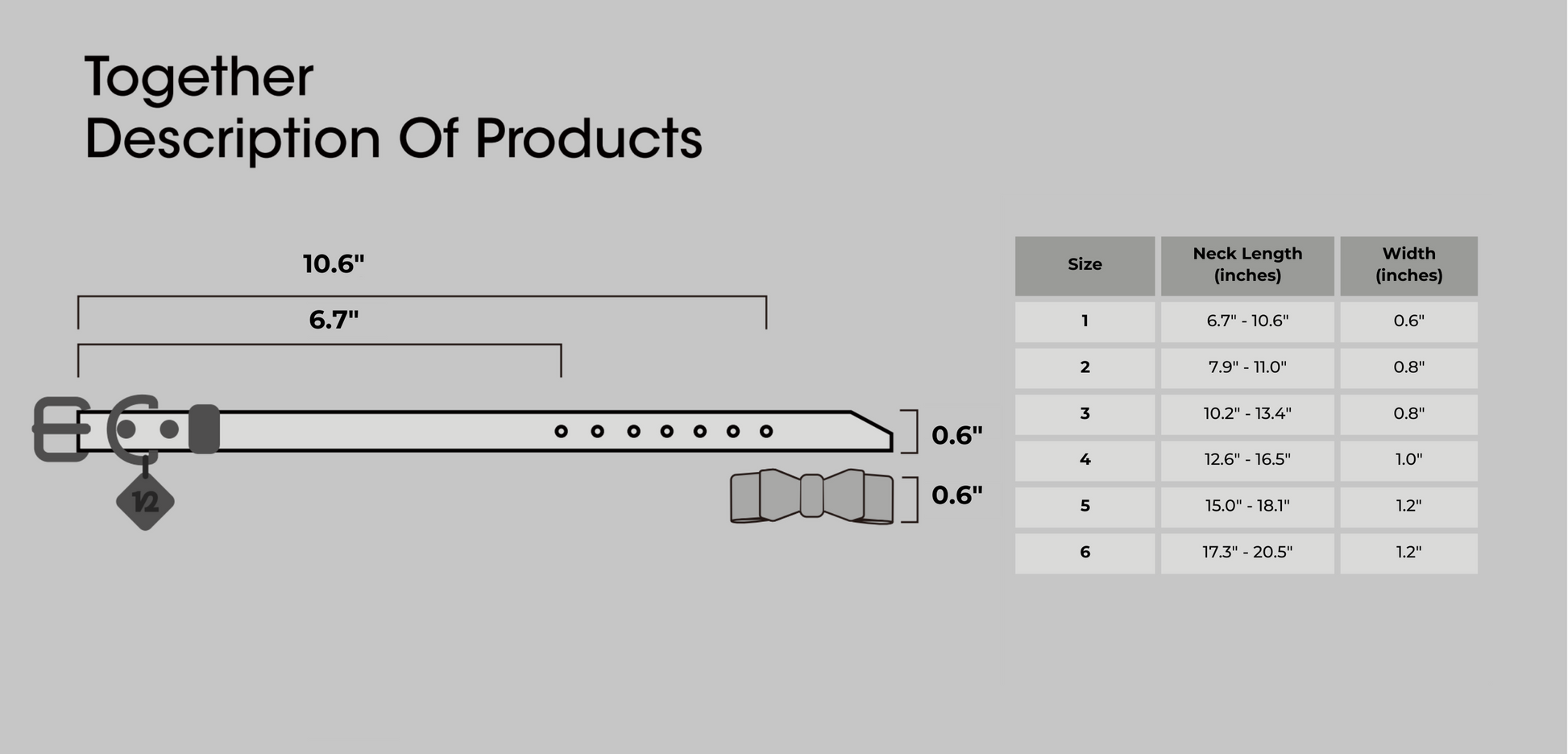 designer leather dog collars and leashes size chart