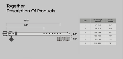 designer leather dog collars and leashes size chart