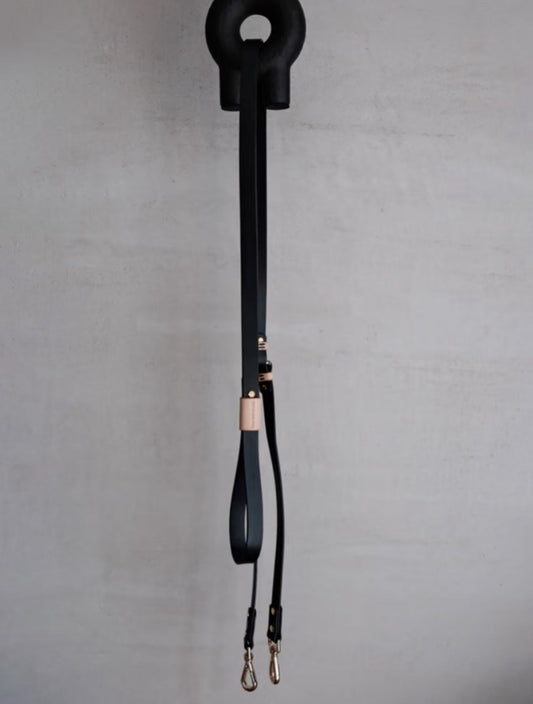 One Half Studio · Plush Soft Shell Double-Headed Traction Rope Italian Tuscany Vegetable Tanned Leather side view | AlphaFluffy - AlphaFluffy